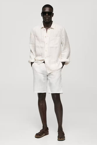Hemd (lange mouwen) Beige - Mango