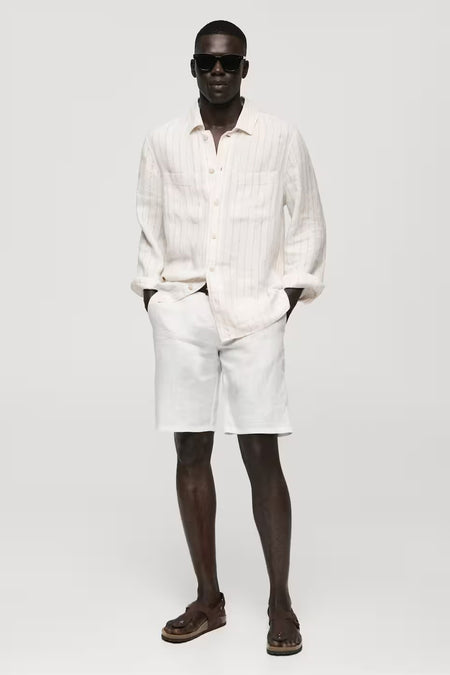 Hemd (lange mouwen) Beige - Mango