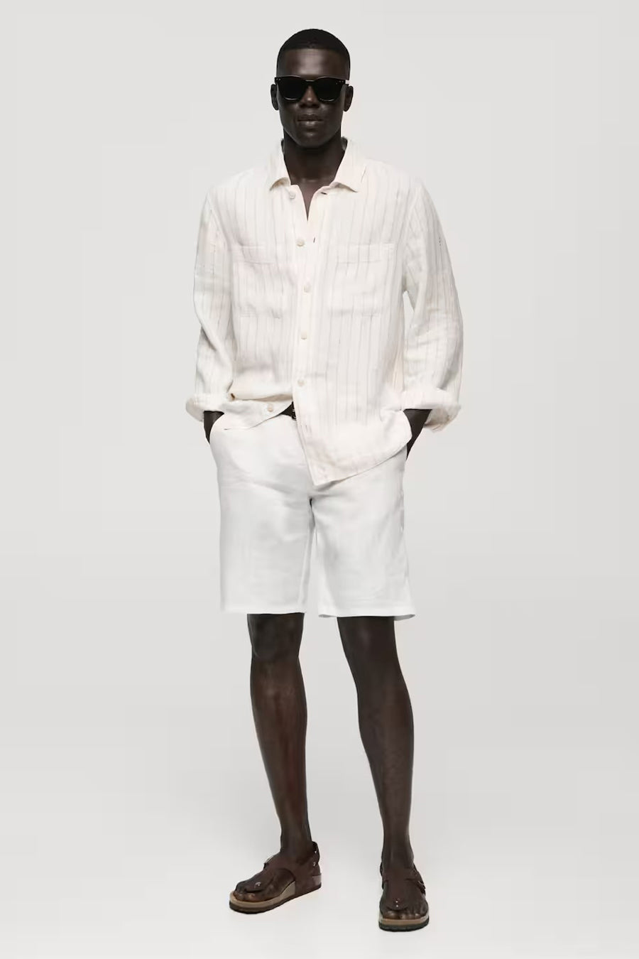 Hemd (lange mouwen) Beige - Mango