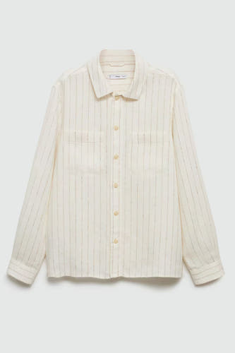 Hemd (lange mouwen) Beige - Mango
