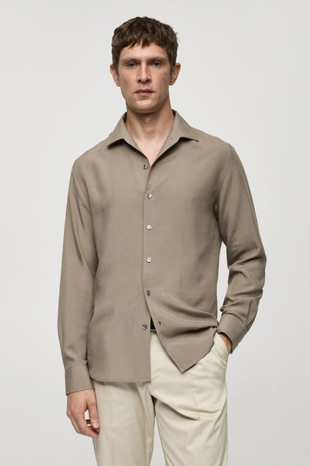 Hemd (lange mouwen) Bruin - Mango