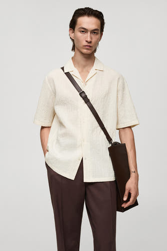Hemd (korte mouwen) Beige - Mango