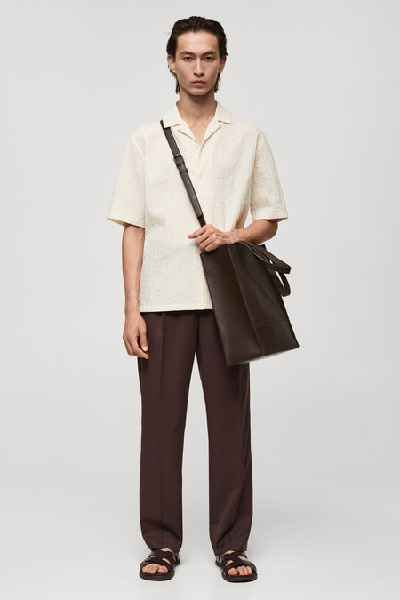 Hemd (korte mouwen) Beige - Mango
