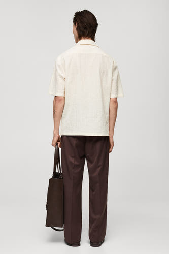 Hemd (korte mouwen) Beige - Mango