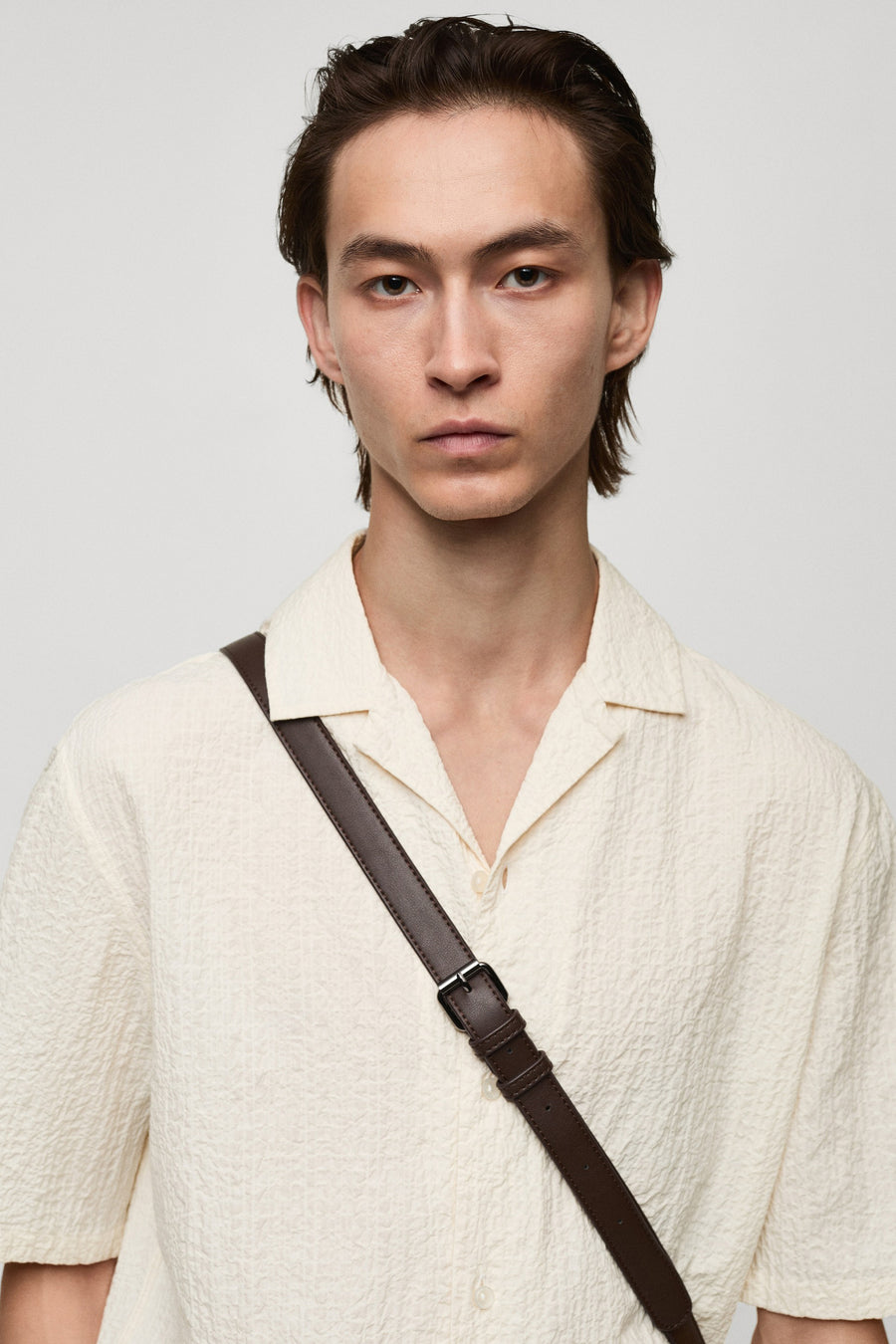 Hemd (korte mouwen) Beige - Mango