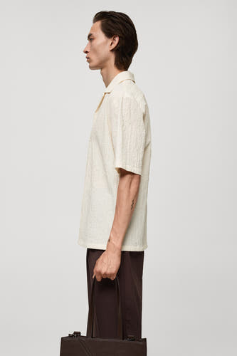 Hemd (korte mouwen) Beige - Mango