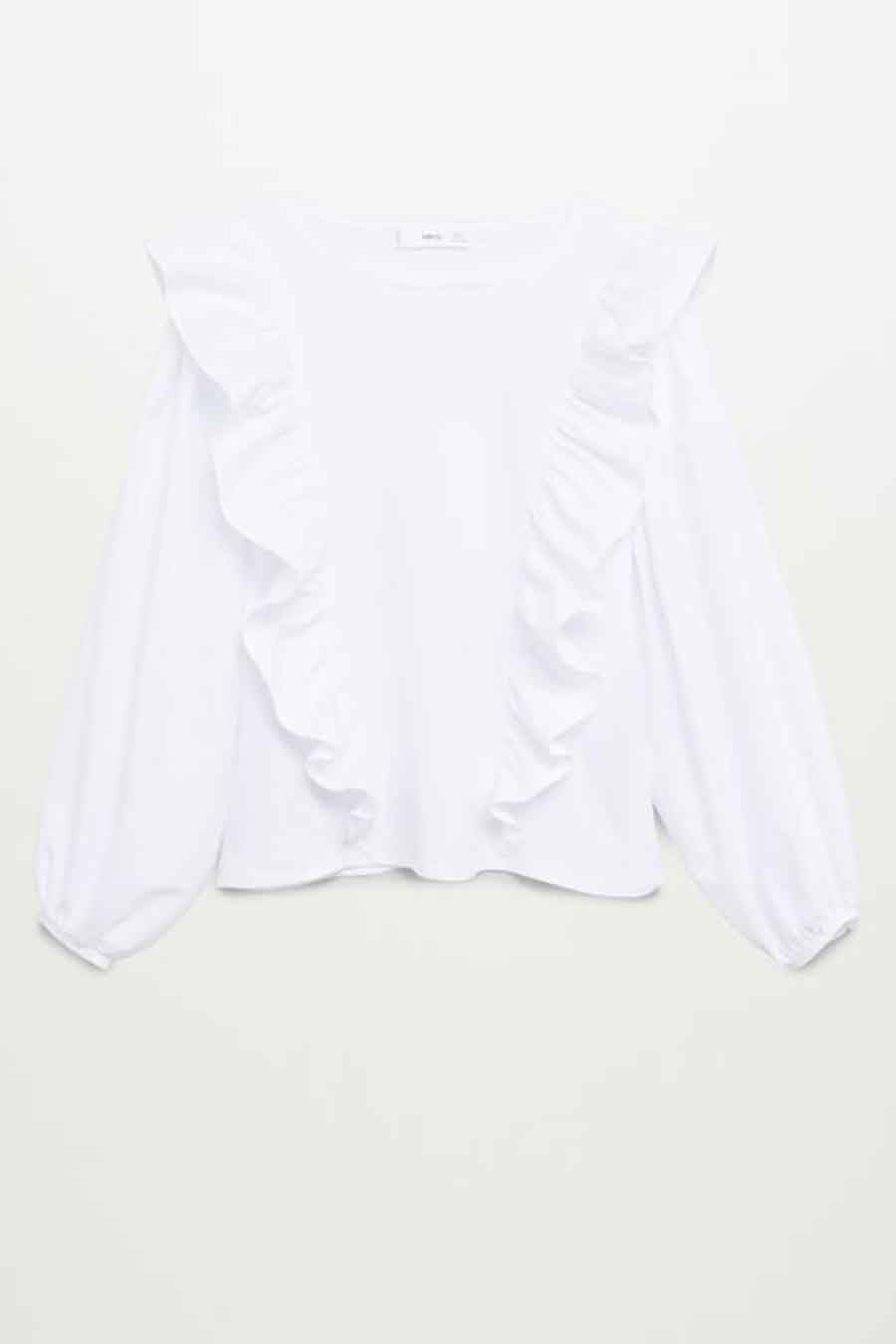 Blouse (lange mouwen) Wit - Mango