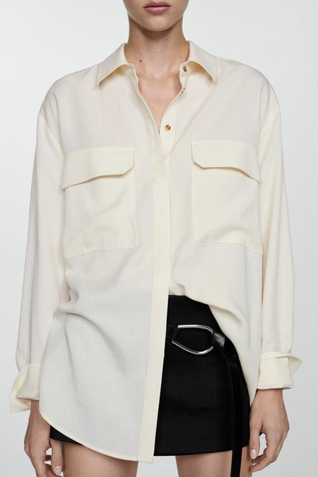 Hemd (lange mouwen) Beige - Mango