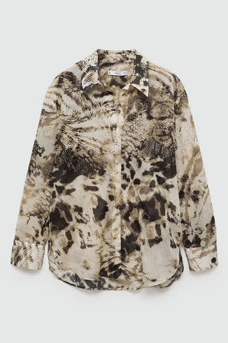 Hemd (lange mouwen) Beige - Mango