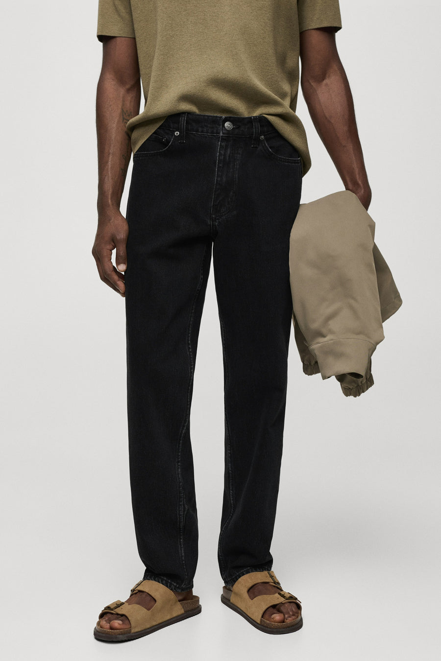 Jeans straight Zwart - Mango