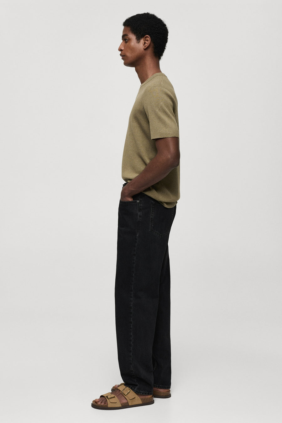 Jeans straight Zwart - Mango