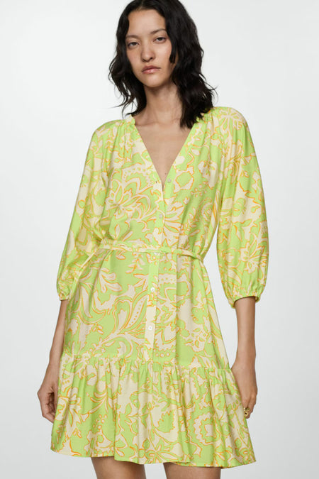 Jurk 3/4 Geel - Mango