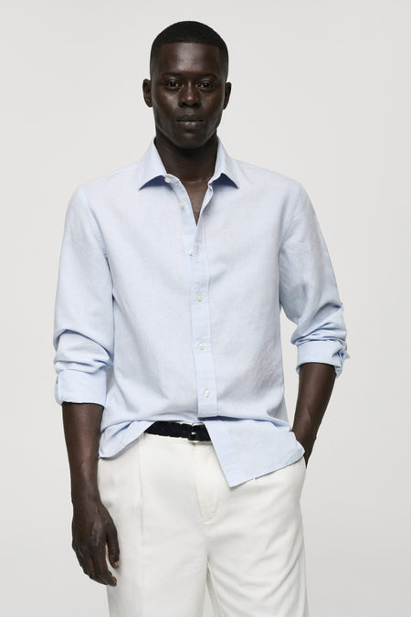 Hemd (lange mouwen) Blauw - Mango