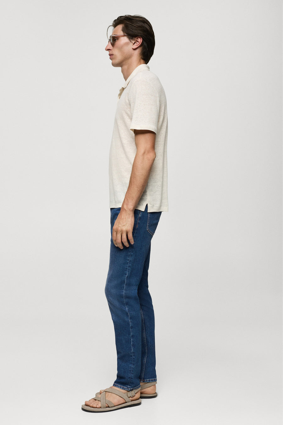 Jeans slim Dark blue denim - Mango