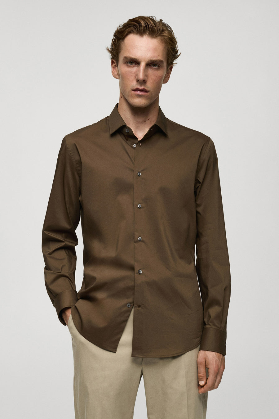 Hemd (lange mouwen) Bruin - Mango