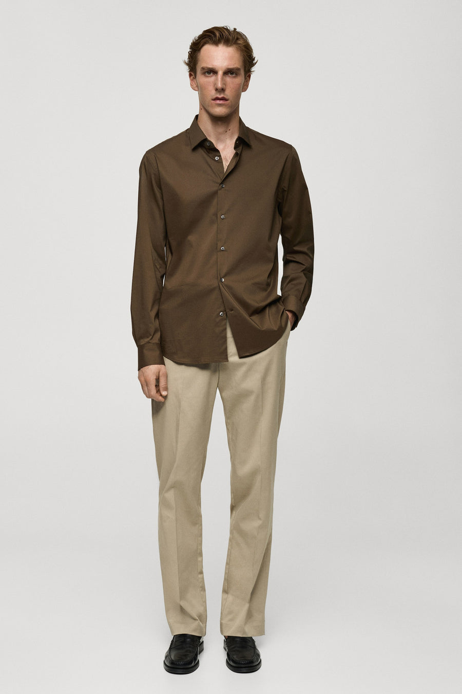 Hemd (lange mouwen) Bruin - Mango