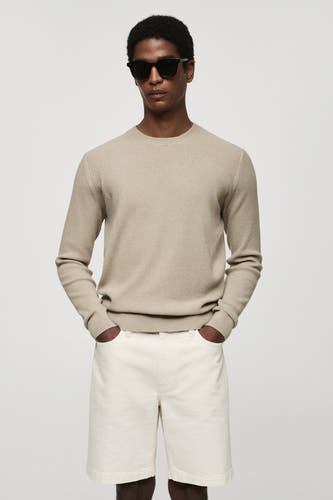 Trui met ronde hals Beige - Mango