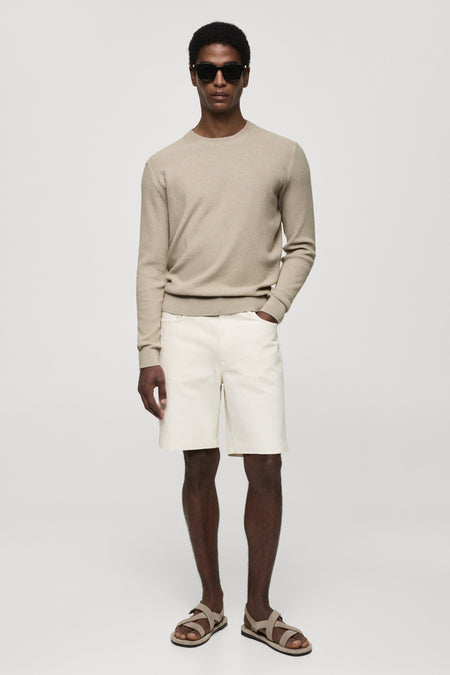 Trui met ronde hals Beige - Mango