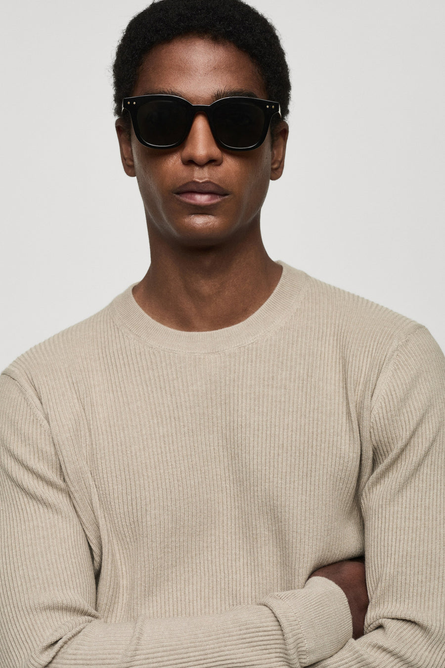 Trui met ronde hals Beige - Mango