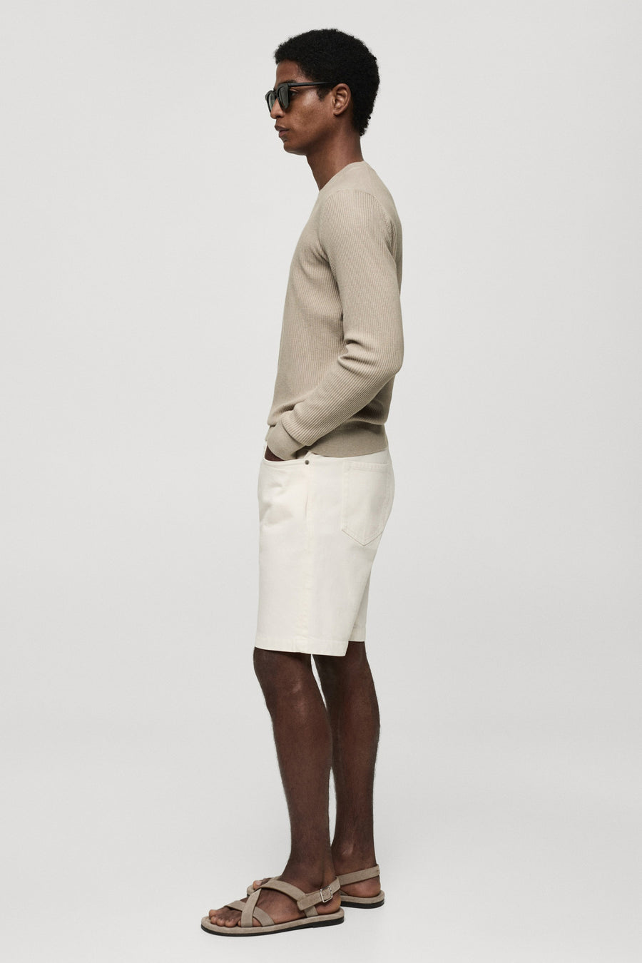Trui met ronde hals Beige - Mango