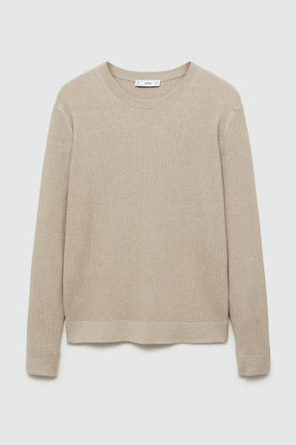Trui met ronde hals Beige - Mango