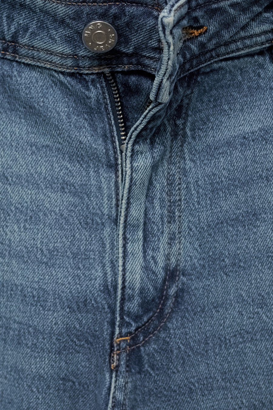 Jeans wide Mid blue denim - Mango