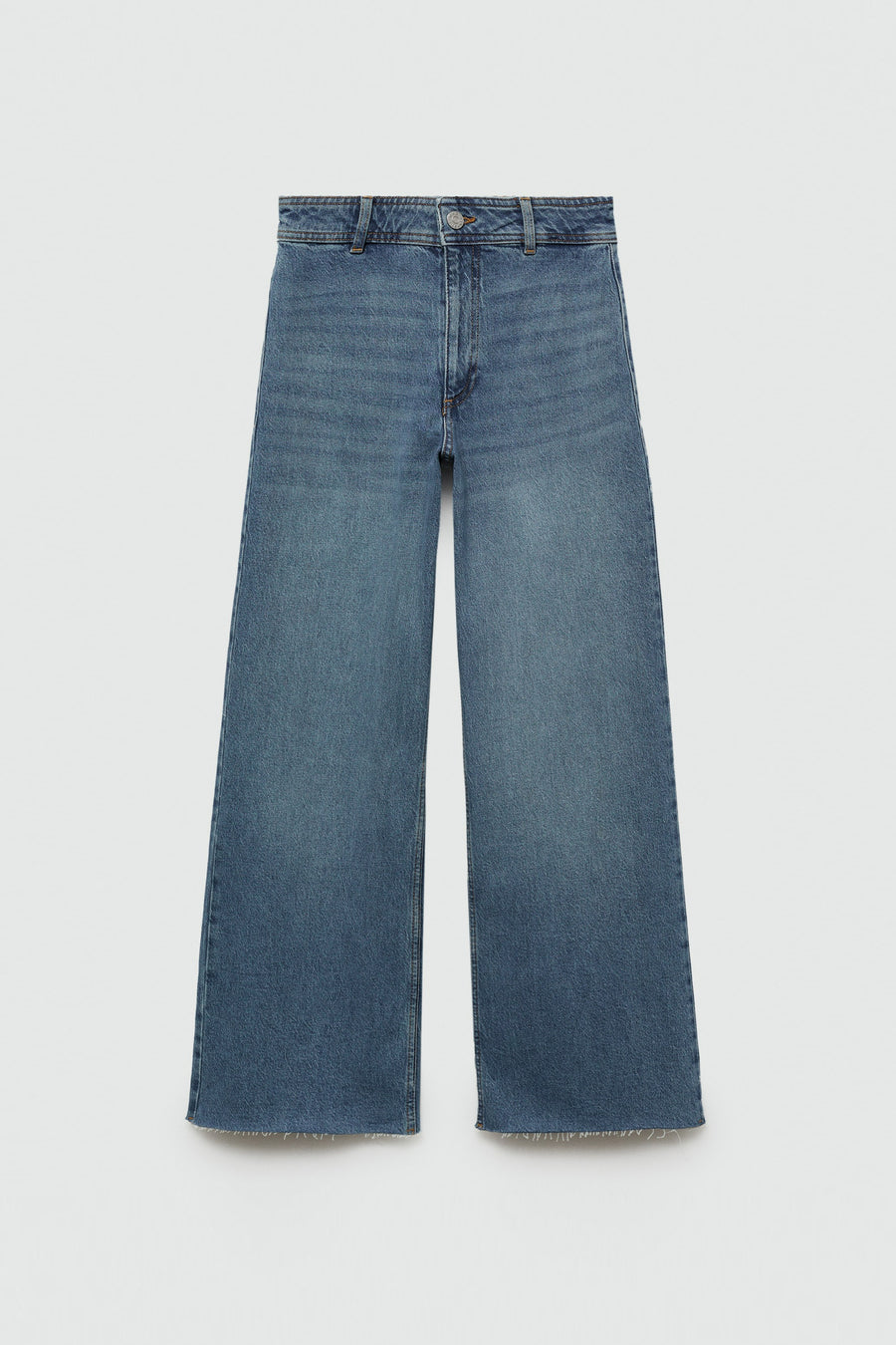 Jeans wide Mid blue denim - Mango