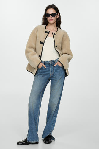 Lange jas Wit - Mango