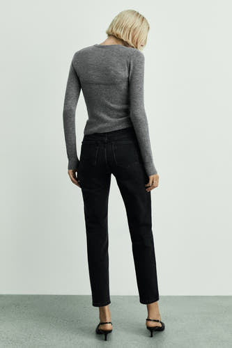 Mom Jeans Dark grey denim - Mango