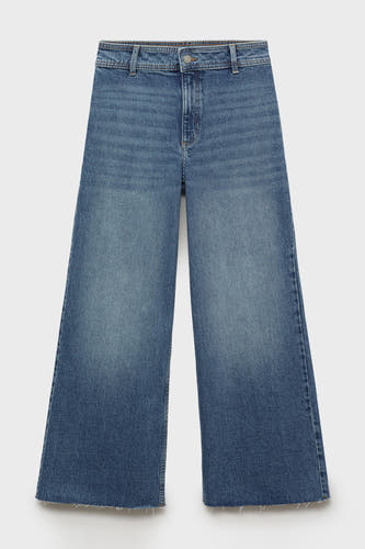 Jeans wide Dark blue denim - Mango