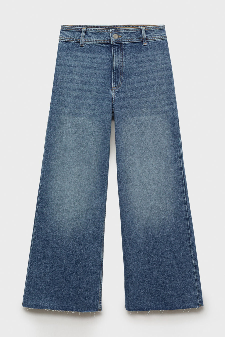 Jeans wide Dark blue denim - Mango