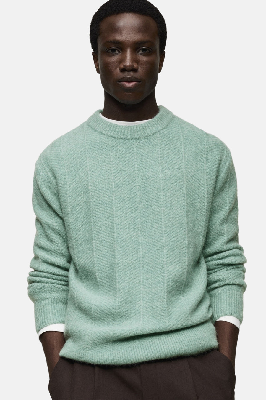 Trui met ronde hals Turquoise - Mango