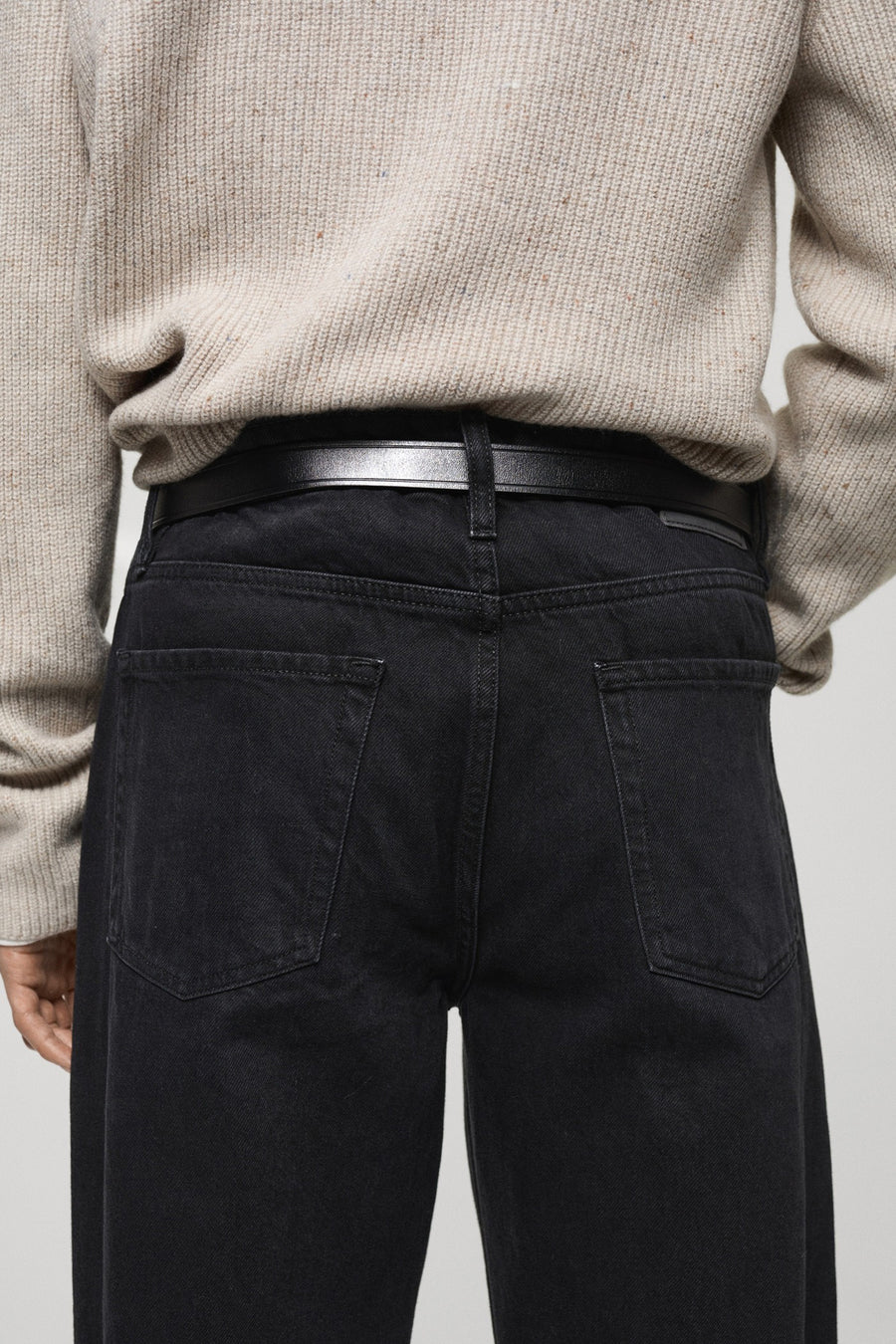 Jeans straight Dark grey denim - Mango