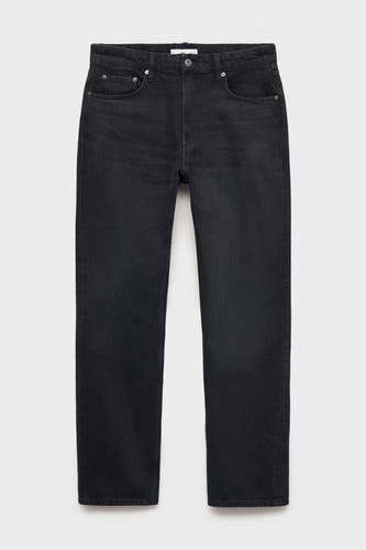 Jeans straight Dark grey denim - Mango