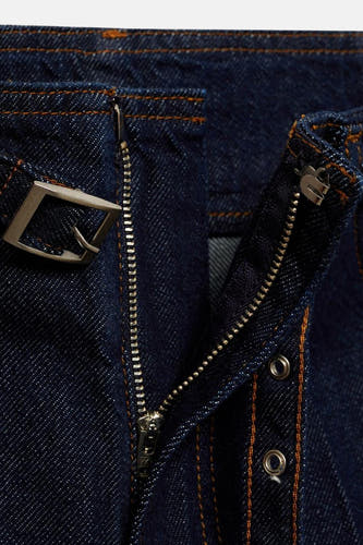 Jeans wide Dark blue denim - Mango