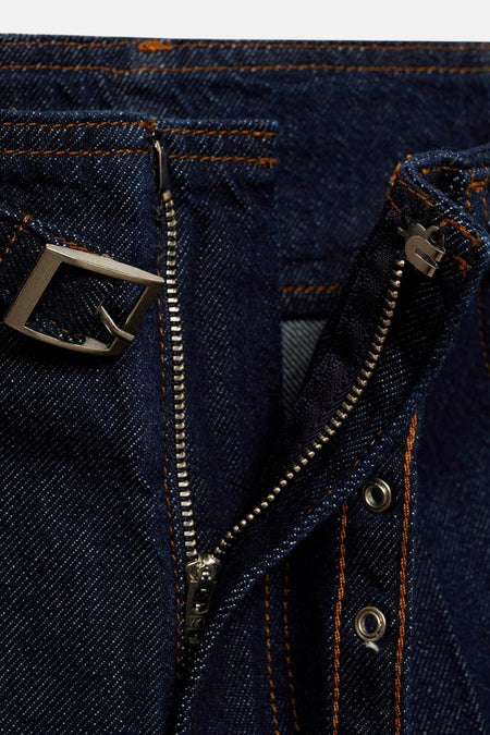 Jeans wide Dark blue denim - Mango