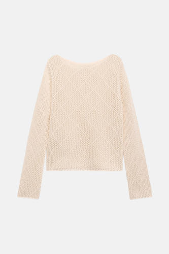 Trui met ronde hals Ecru - Mango