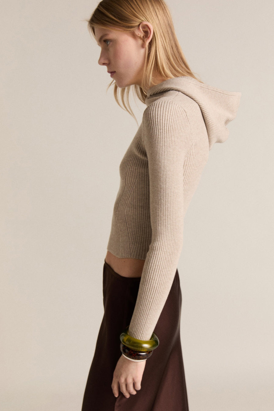Trui met ronde hals Beige - Mango