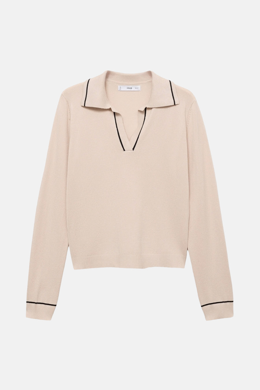 Trui met V-hals Beige - Mango
