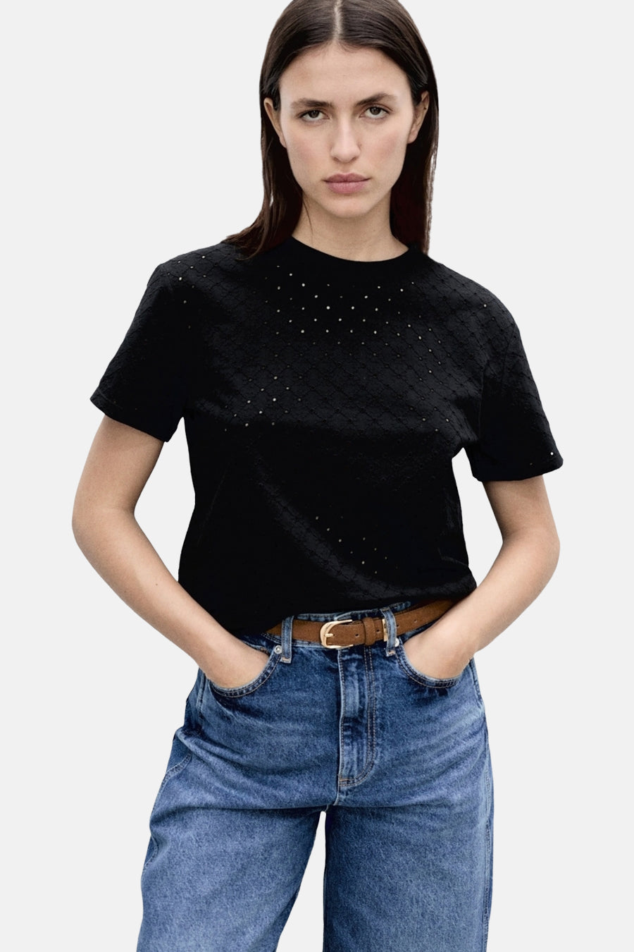 Top (korte mouwen) Zwart - Mango