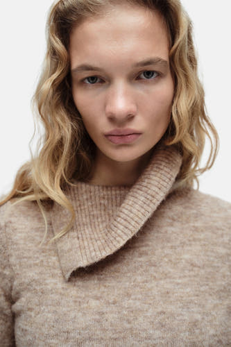 Trui met rolkraag Beige - Mango