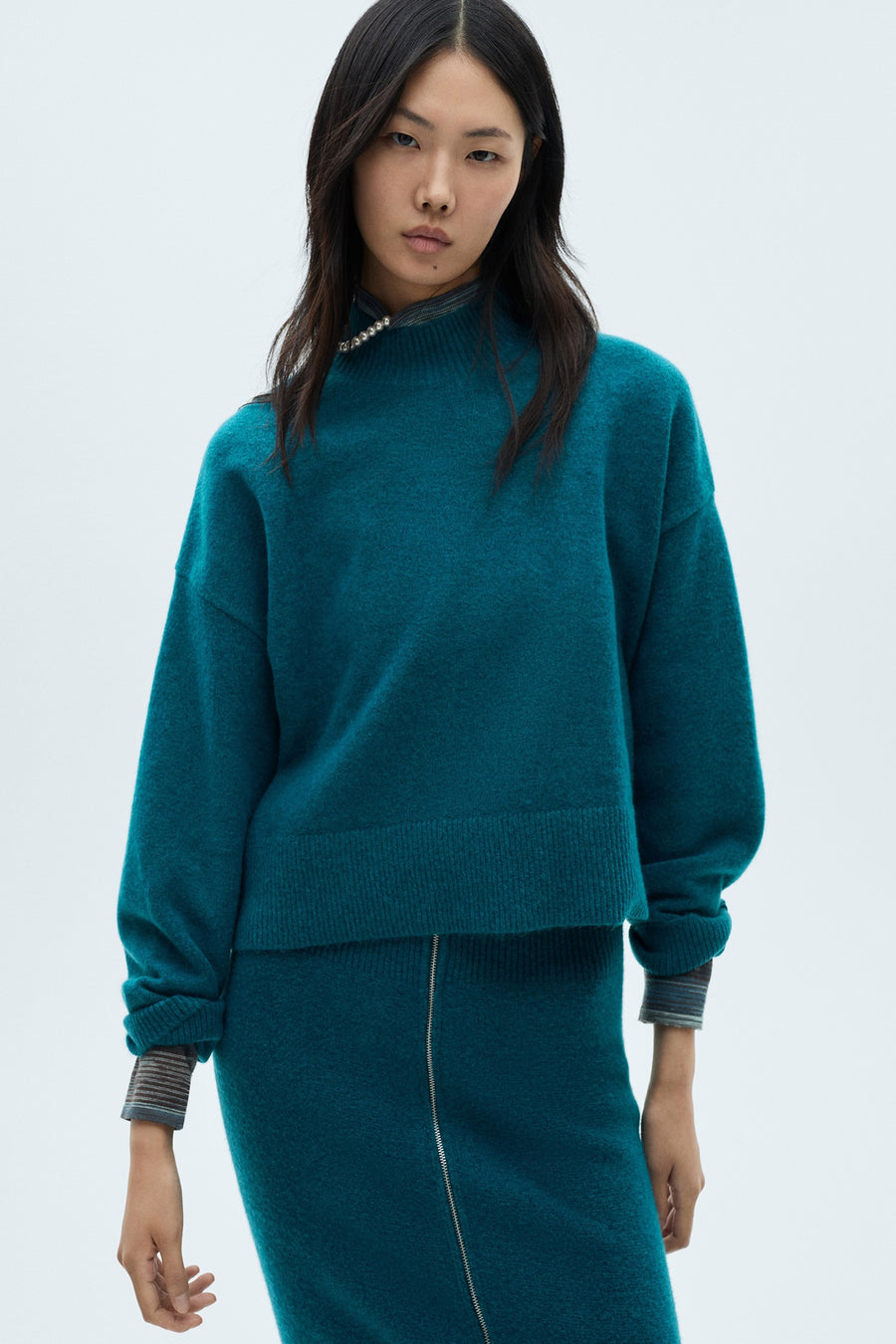 Trui met ronde hals Groen - Mango
