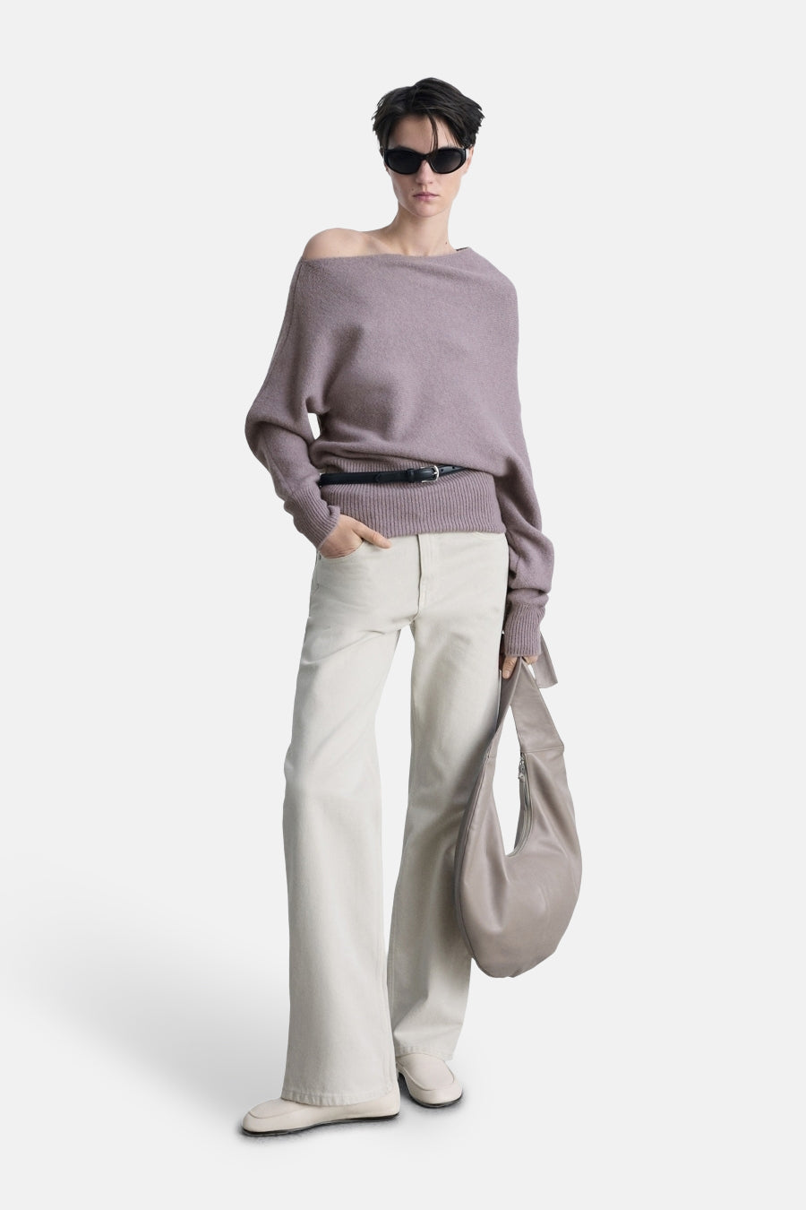 Jeans straight Light grey denim - Mango