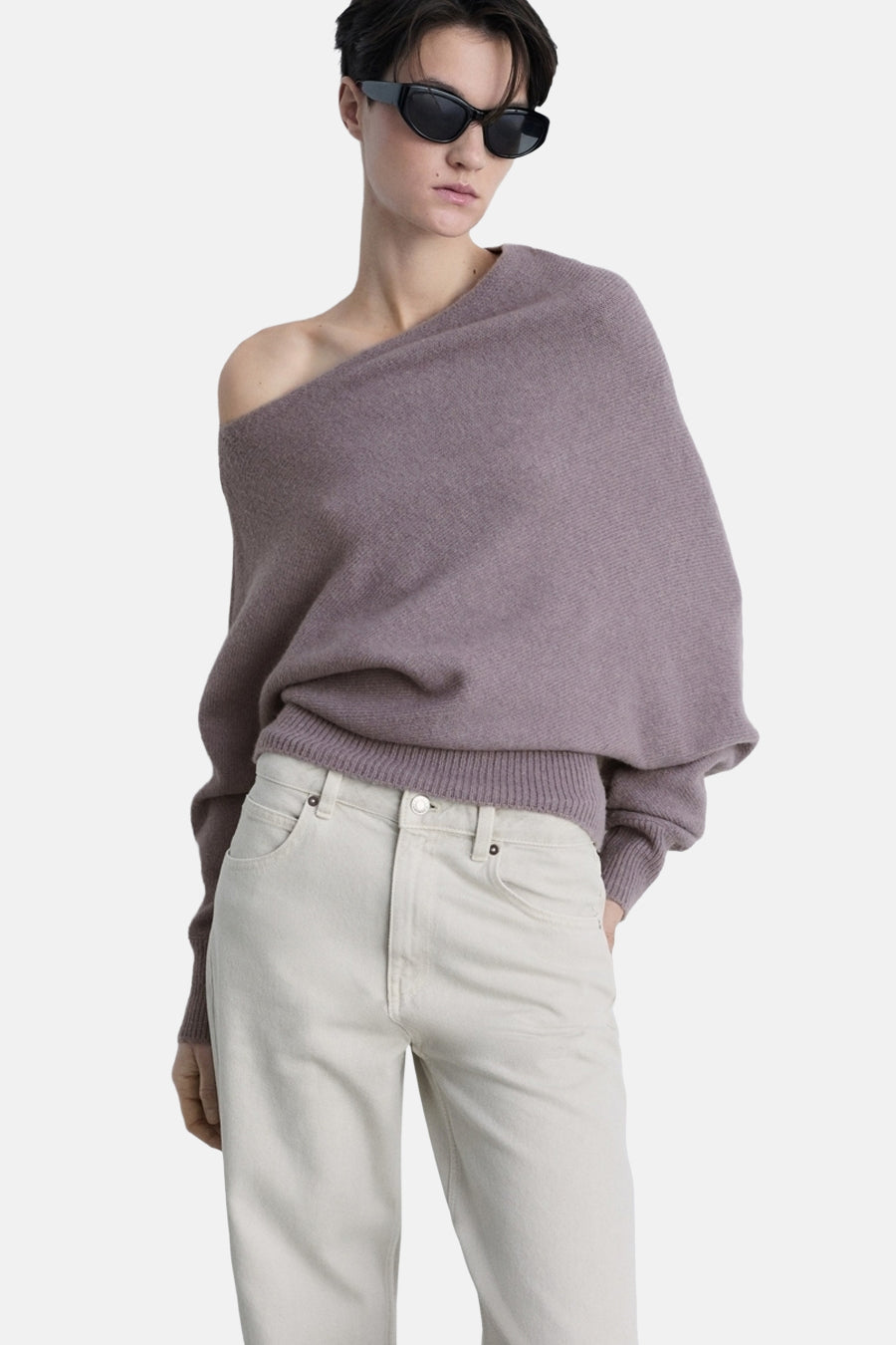 Jeans straight Light grey denim - Mango