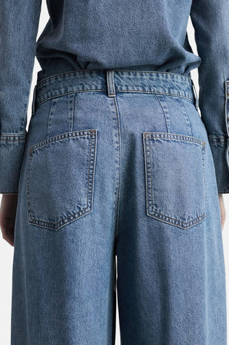 Jeans wide Light blue denim - Mango