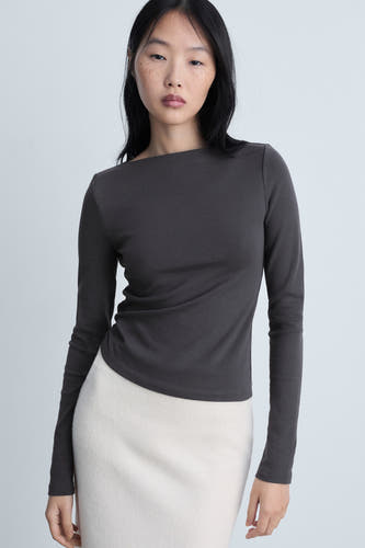 Top (lange mouwen) Zwart - Mango