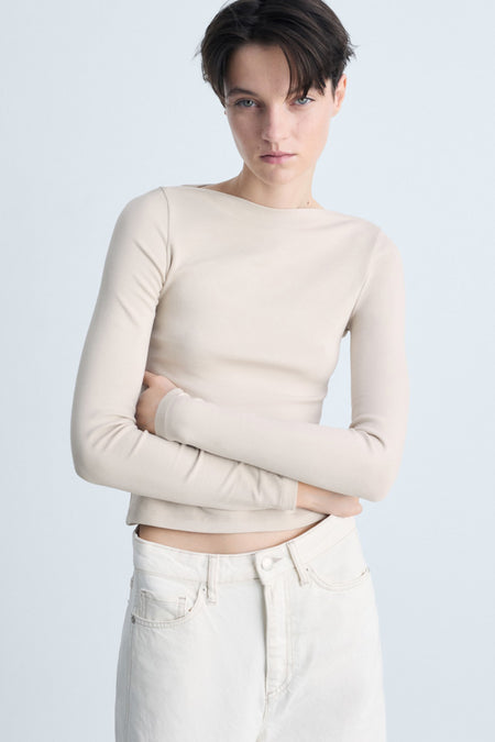 Top (lange mouwen) Beige - Mango