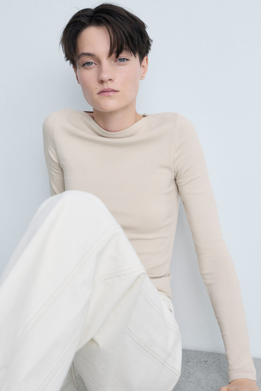 Top (lange mouwen) Beige - Mango