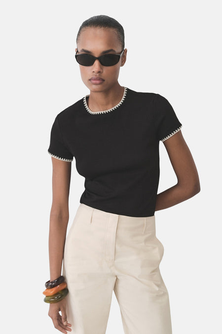 Top (korte mouwen) Zwart - Mango