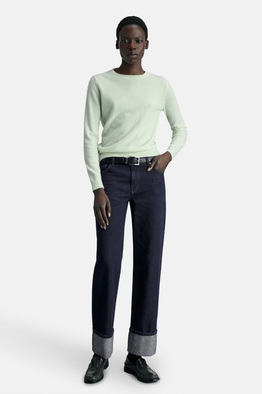 Jeans straight Dark blue denim - Mango